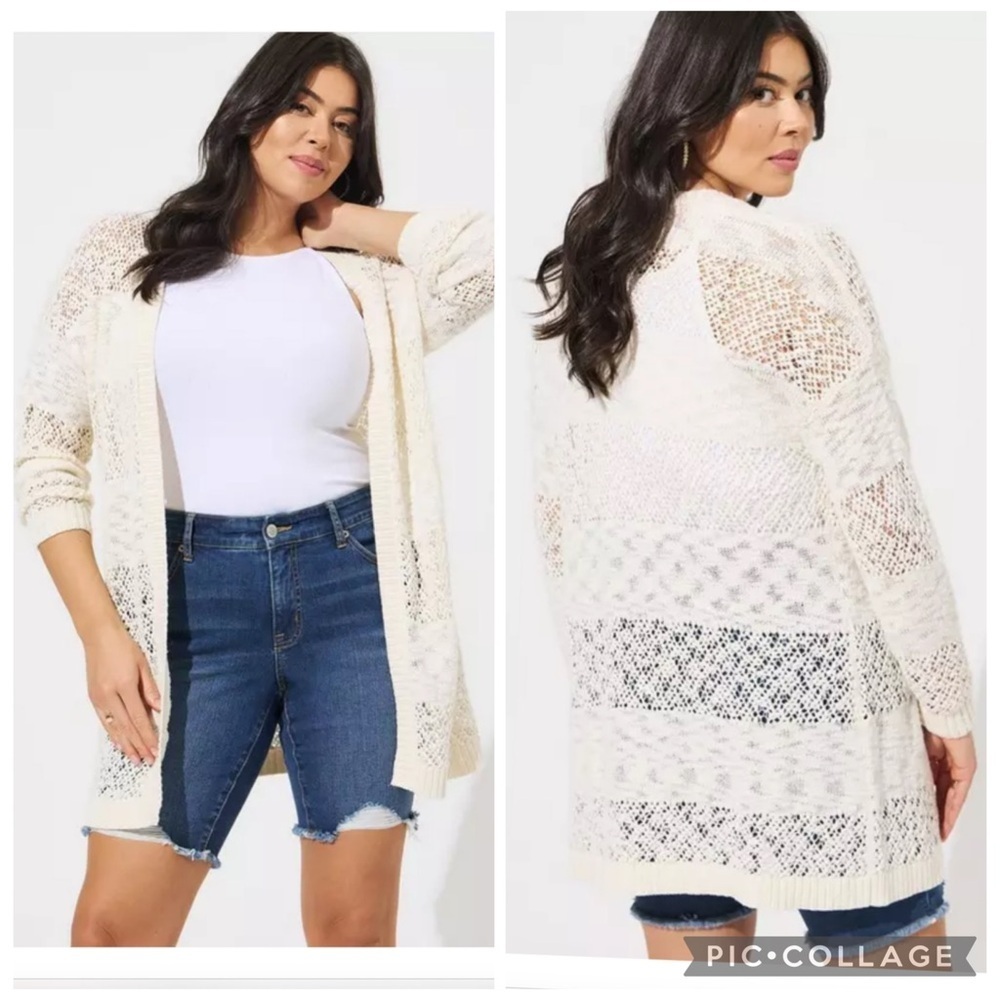 NWT TORRID OPEN STITCH CARDIGAN OPEN FRONT SWEATER PRISTINE Size 6X